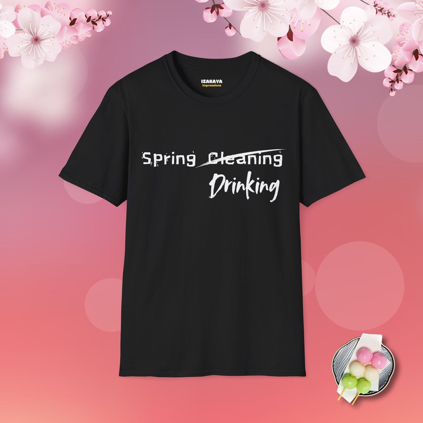 Spring Drinking T-Shirt Black Front