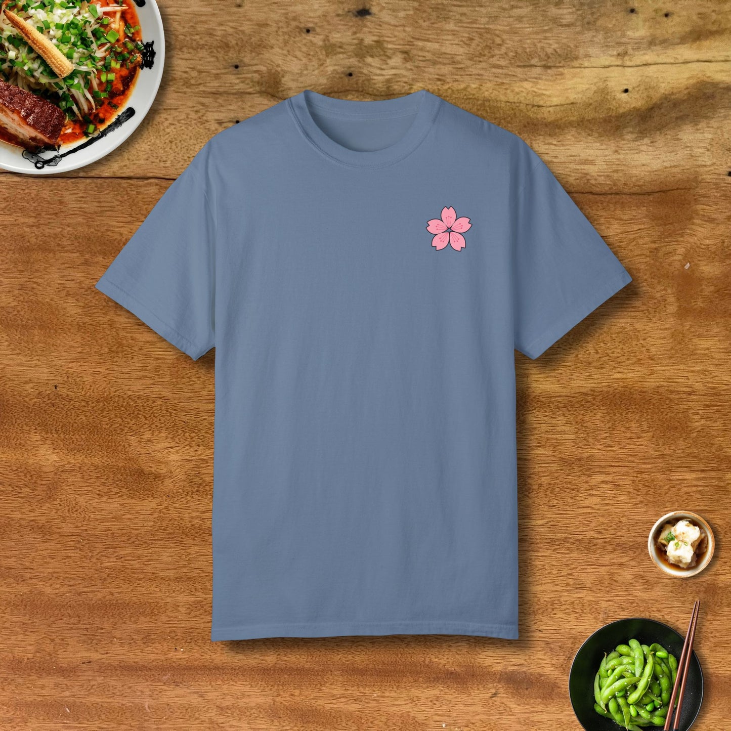 Sakura Sake Geisha T-Shirt Front Blue