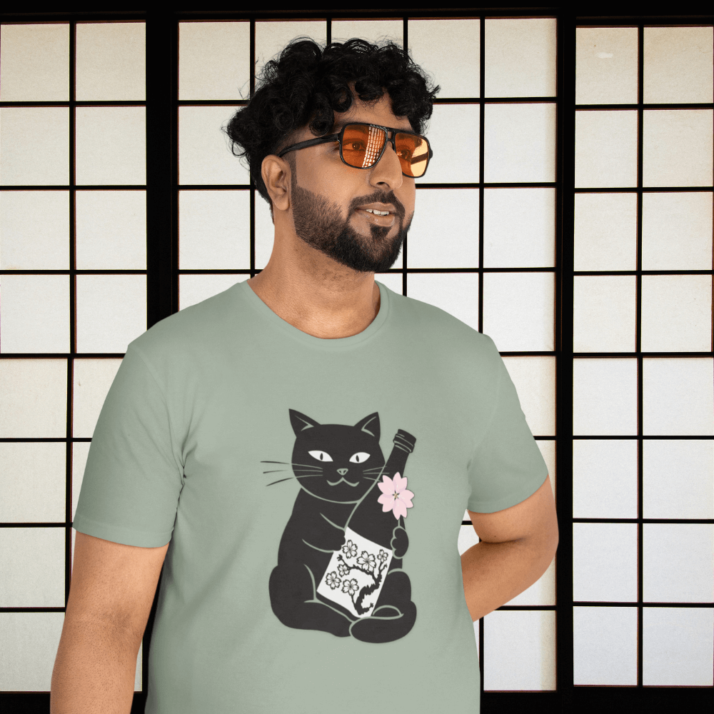 Sakura Sake Cat T-Shirt