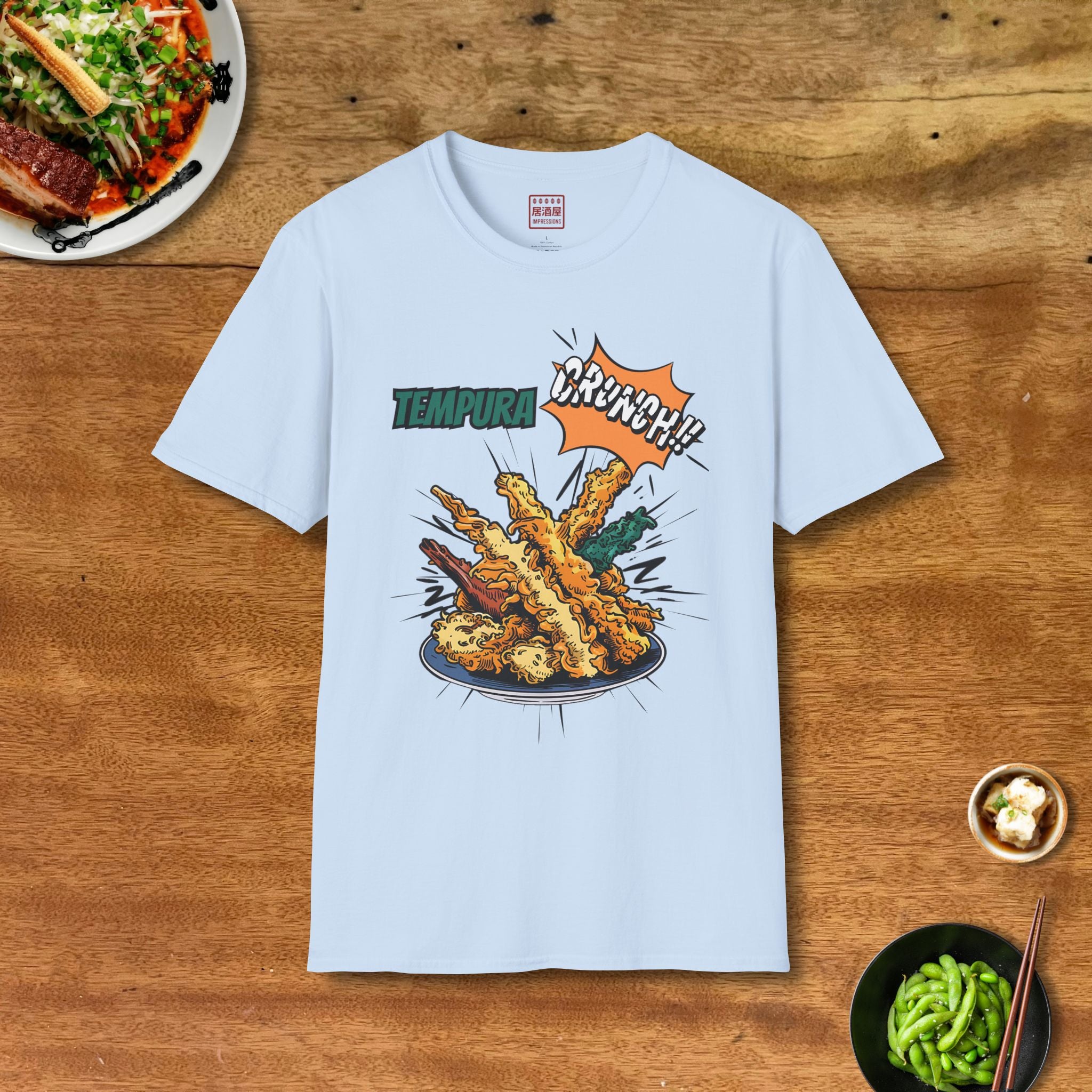 Tempura Crunch T-Shirt Front Light Blue