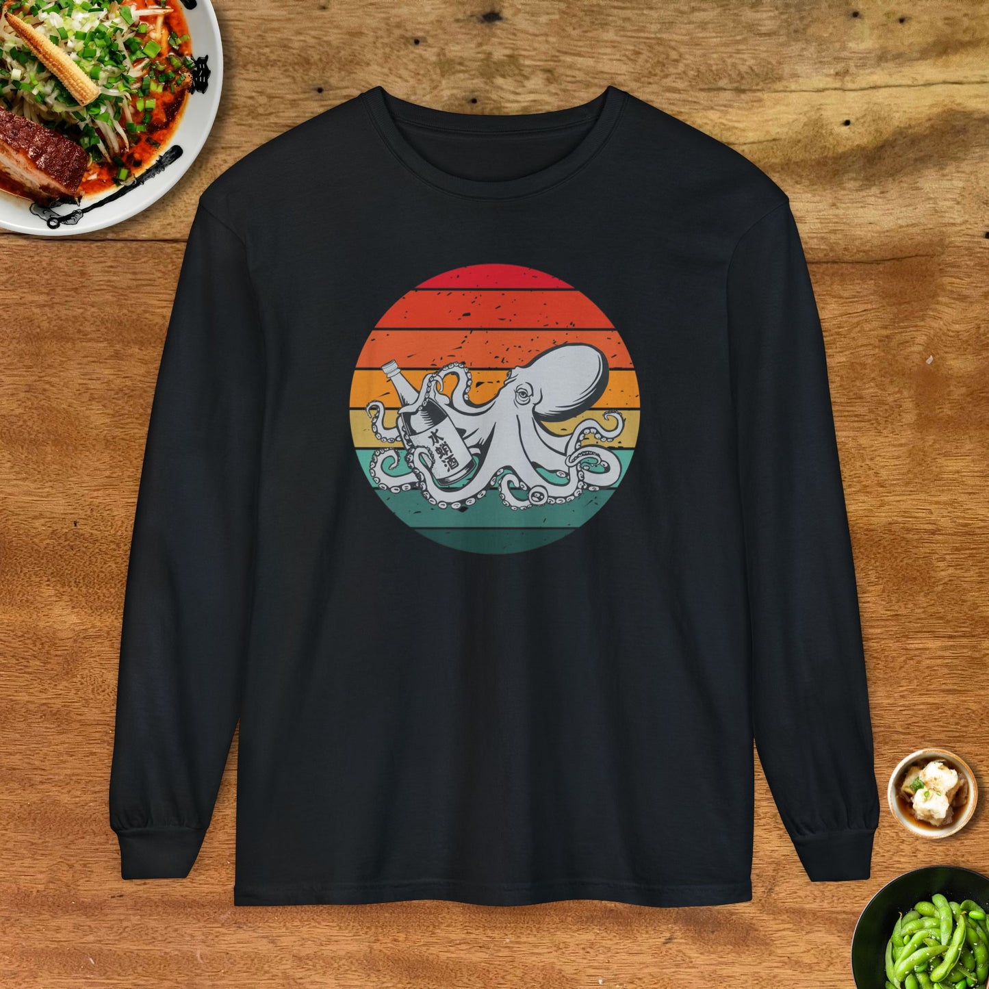 Octopus Sunset Soft Long Sleeve T-Shirt