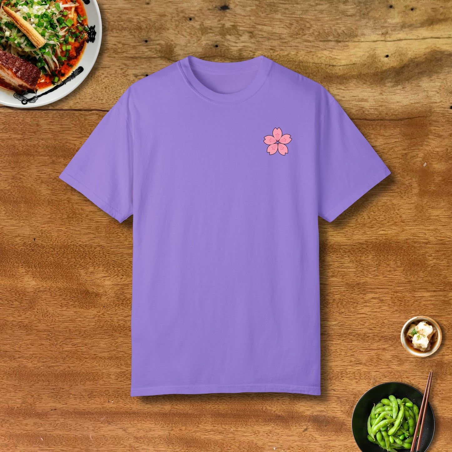 Sakura Sake Geisha T-Shirt Front Purple