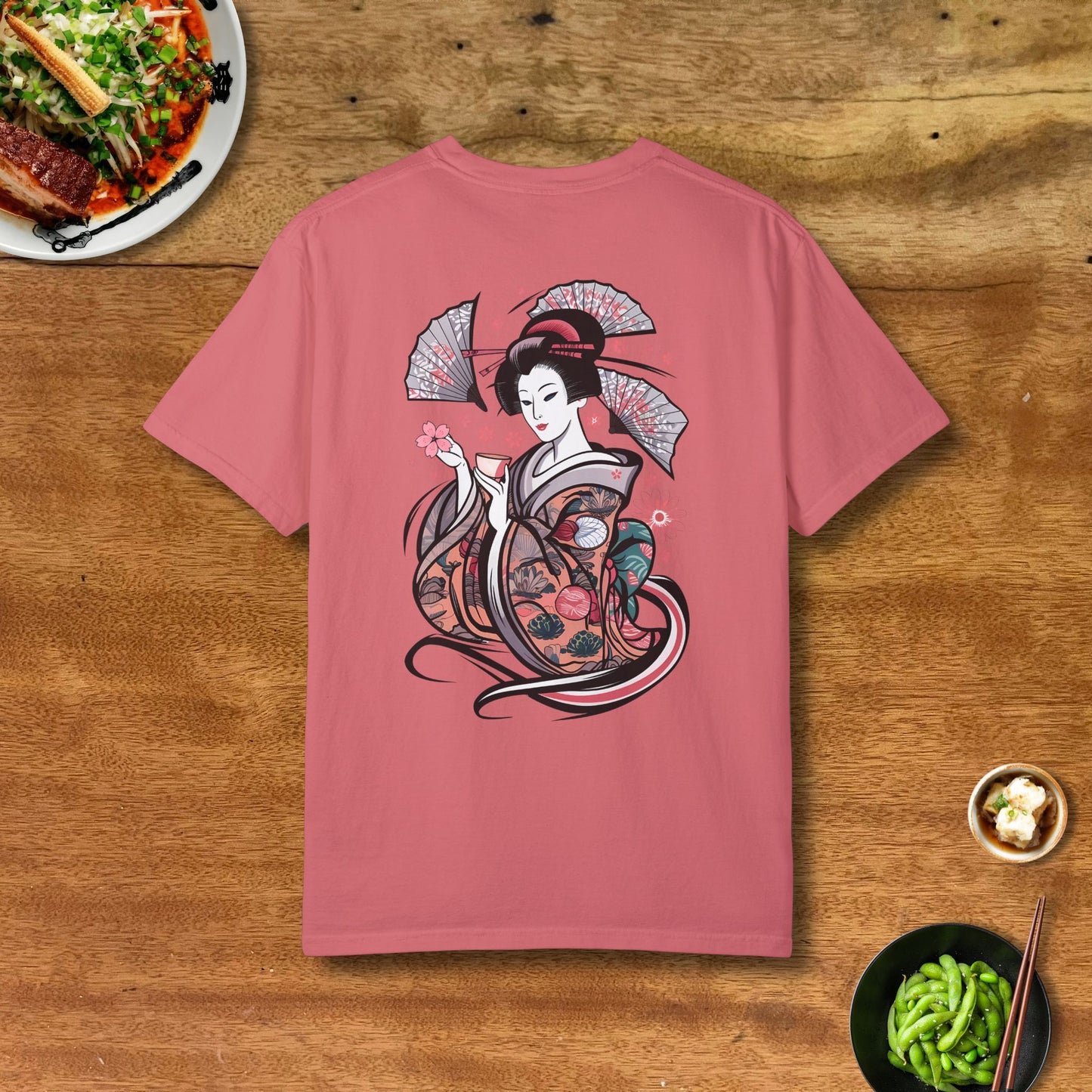 Sakura Sake Geisha T-Shirt Back Pink
