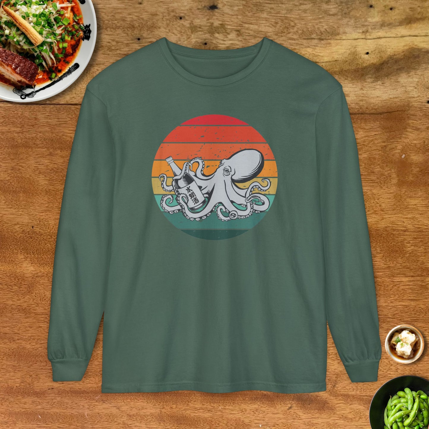 Octopus Sunset Soft Long Sleeve T-Shirt