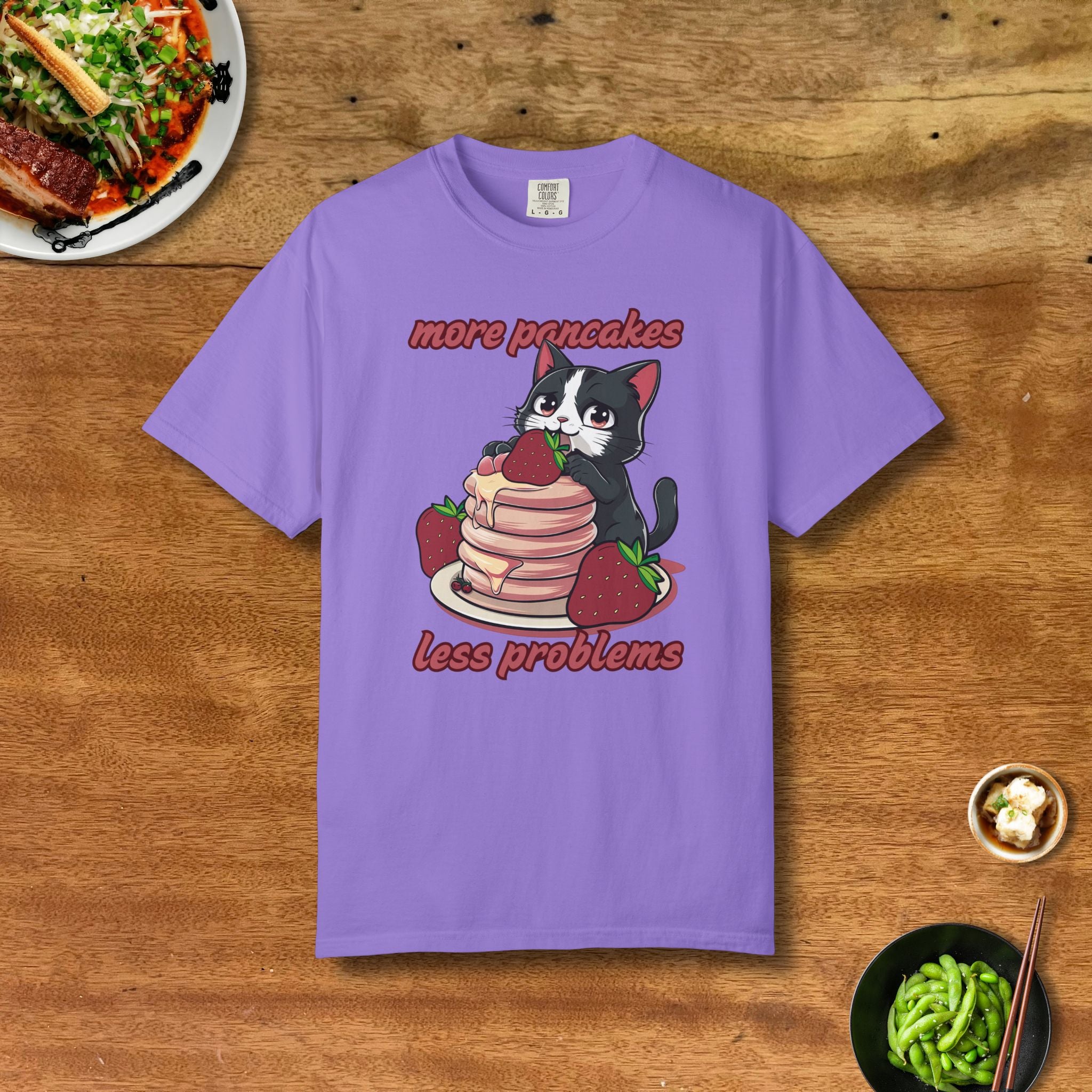 Premium Strawberry Pancakes Cat T-Shirt