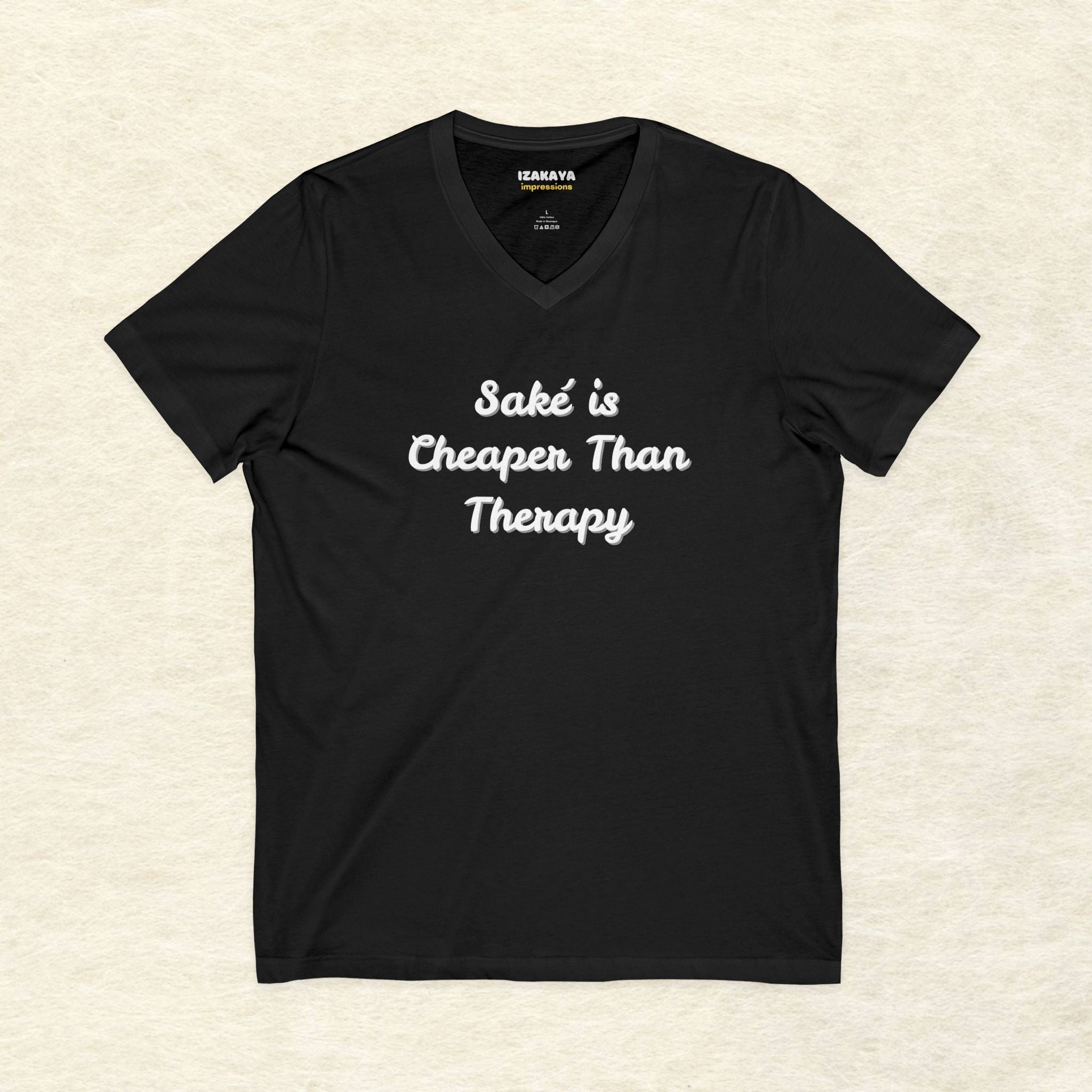 Sake Is Cheaper Than Therapy V-Neck T-Shirt