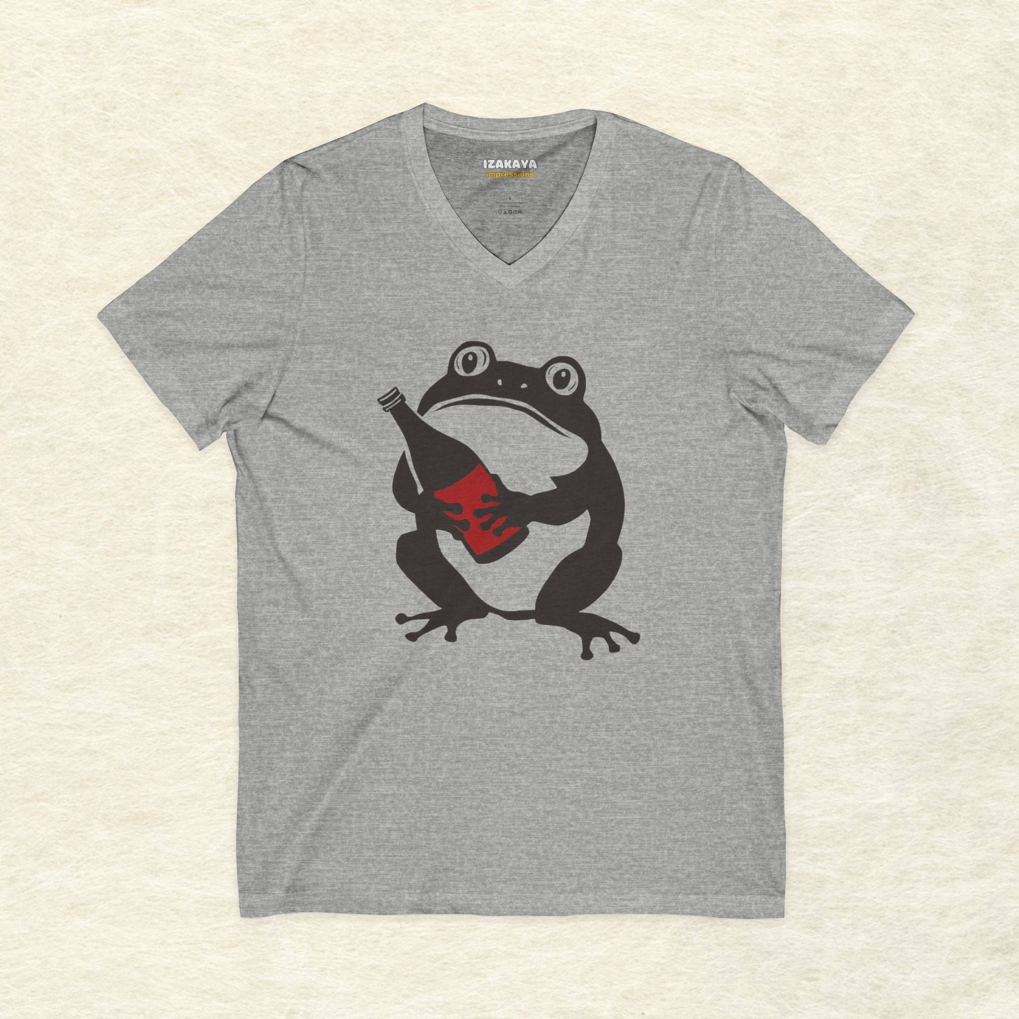 Sake Frog V-Neck T-Shirt