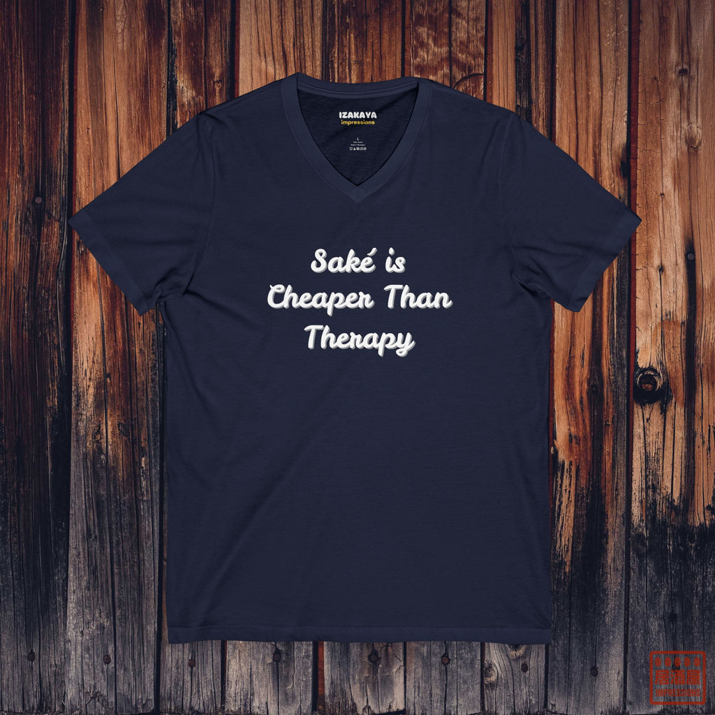 Sake Is Cheaper Than Therapy V-Neck T-Shirt