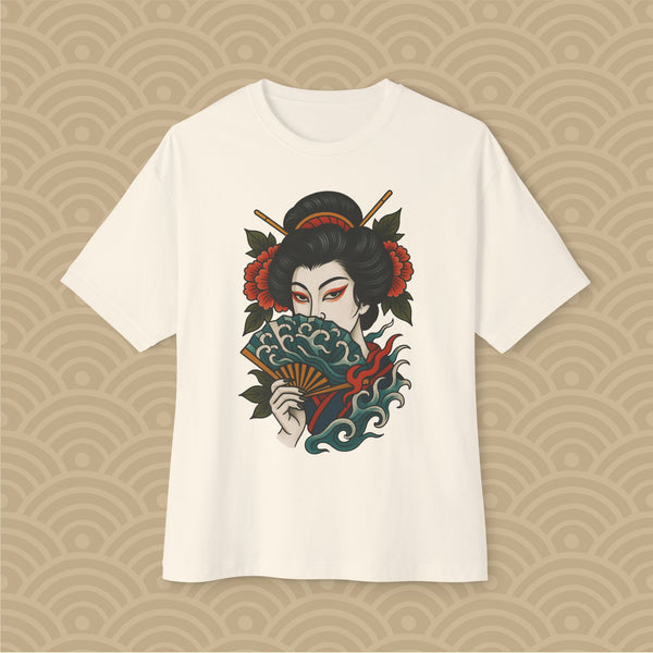 Geisha Boxy T-Shirt | Japanese Irezumi Tattoo Tee for Streetwear