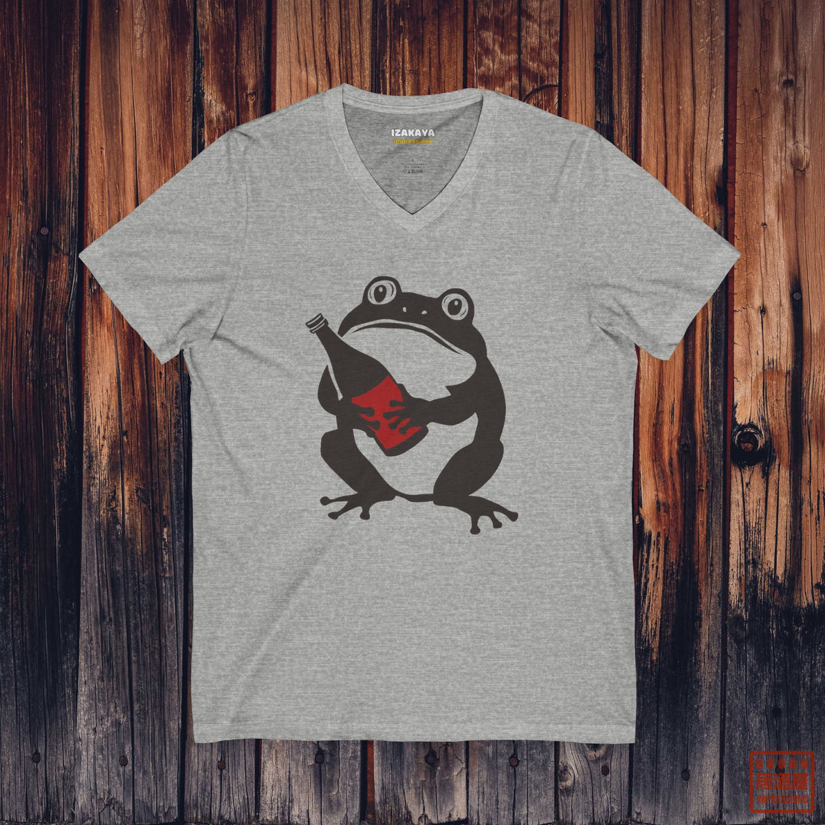 Sake Frog V-Neck T-Shirt