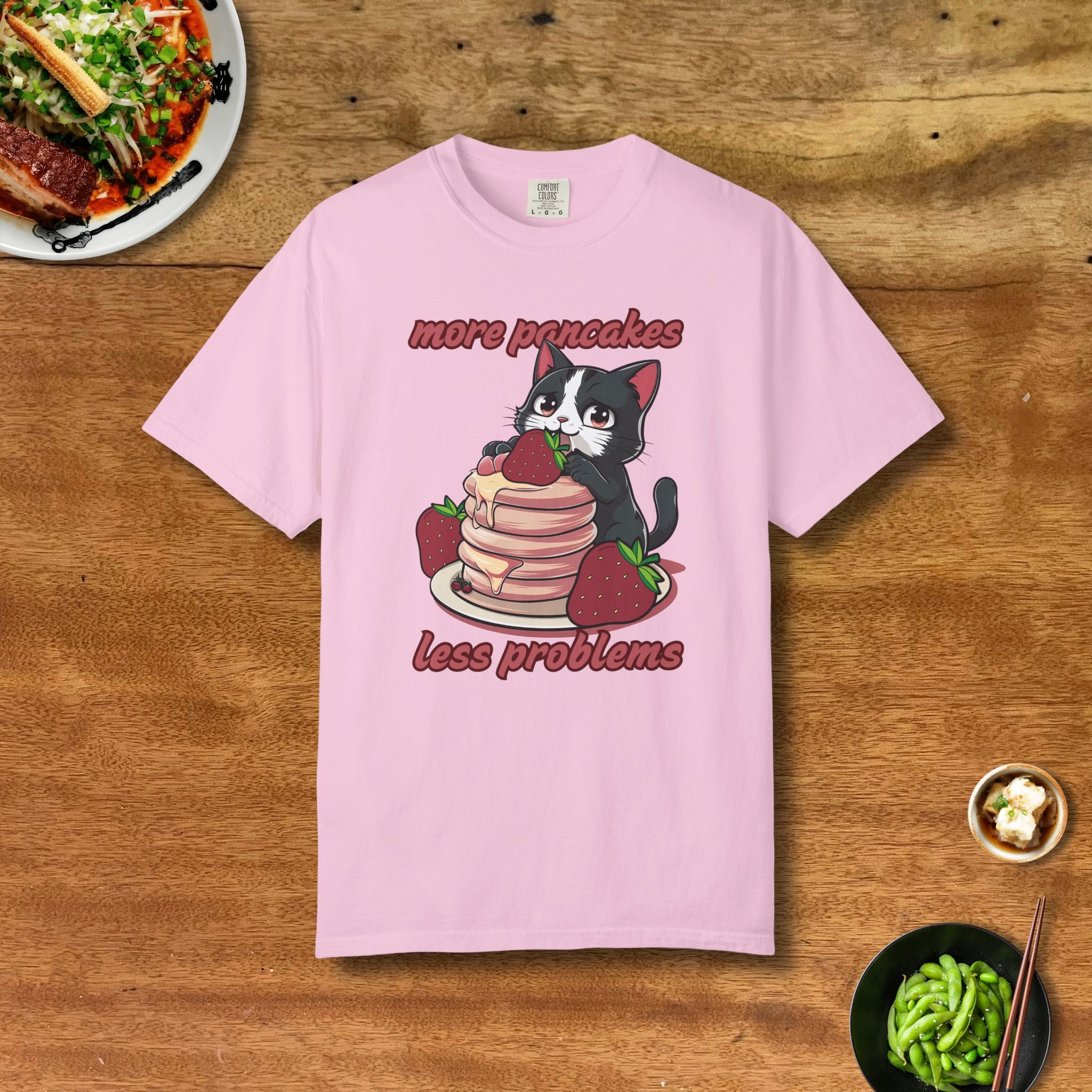 Premium Strawberry Pancakes Cat T-Shirt