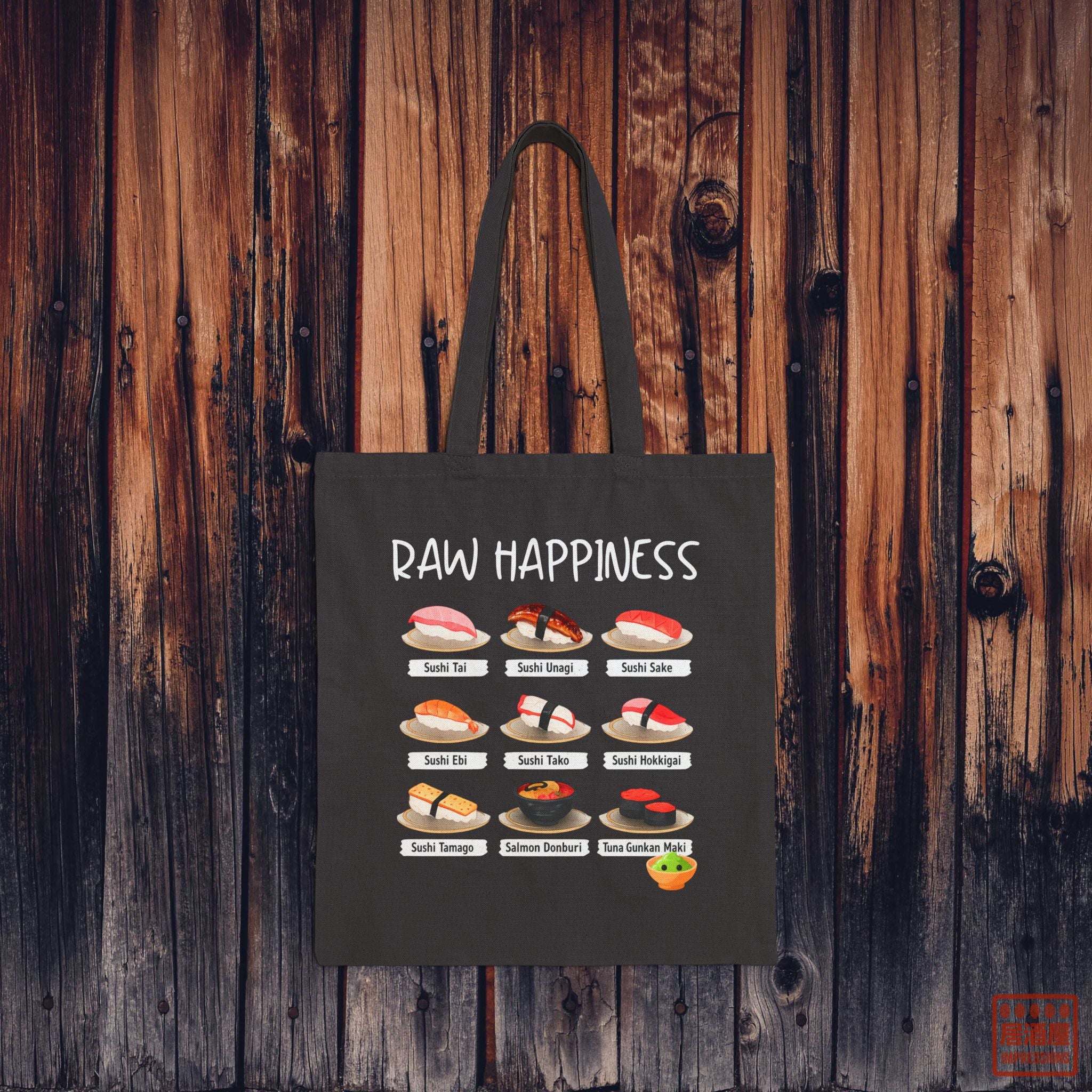 Raw Happiness Sushi Tote Bag