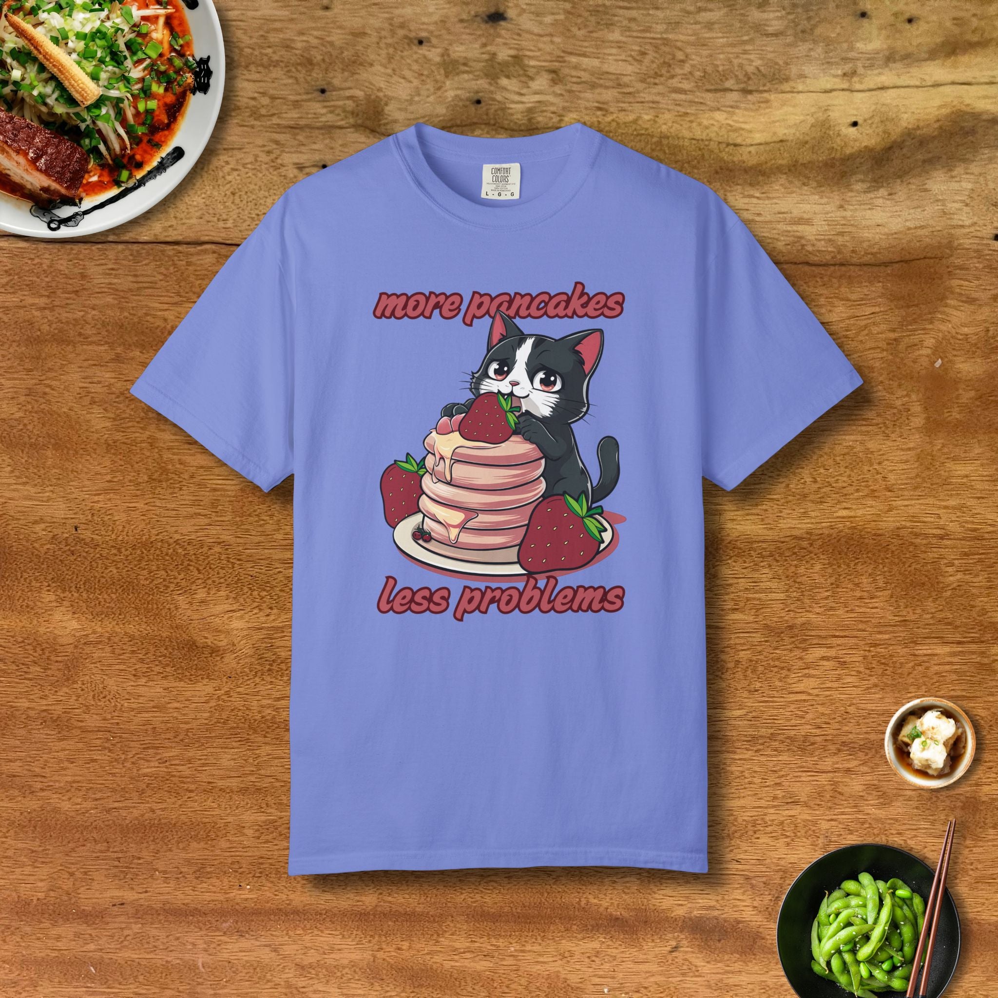 Premium Strawberry Pancakes Cat T-Shirt