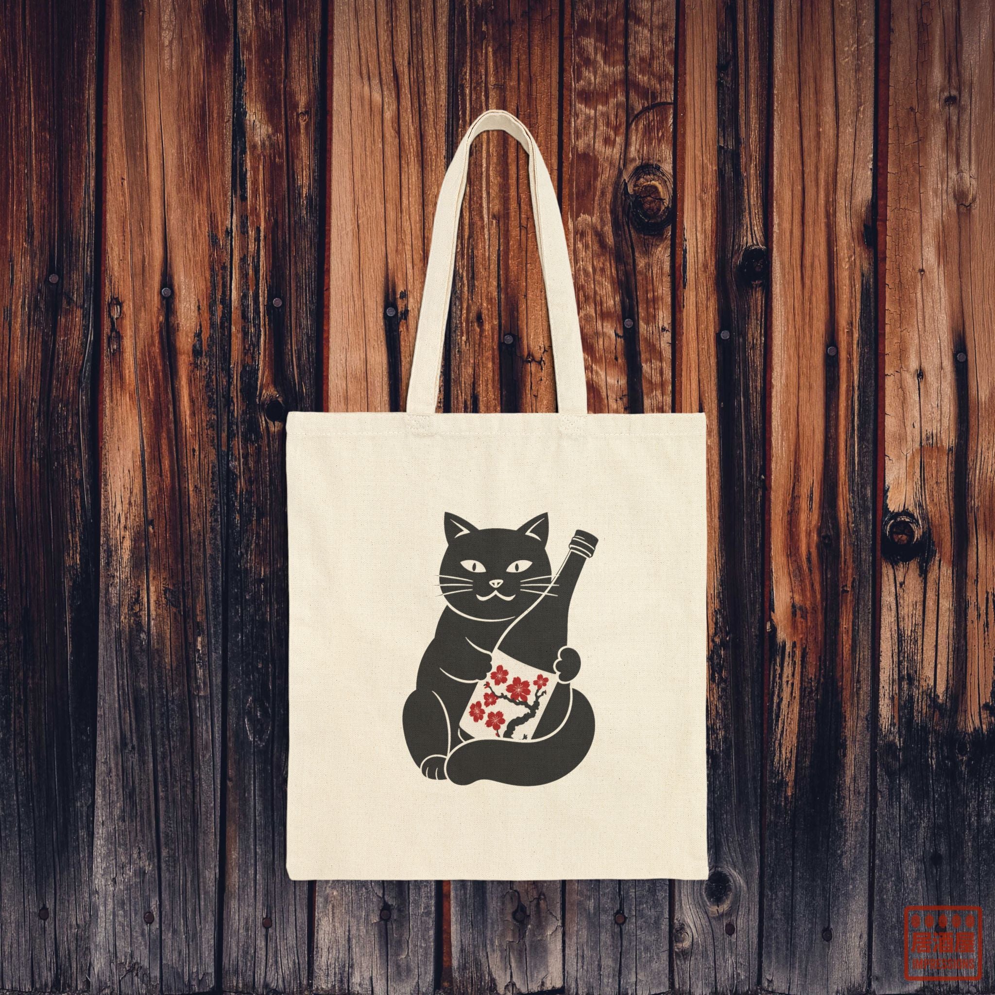 Sakura Sake Cat Tote Bag