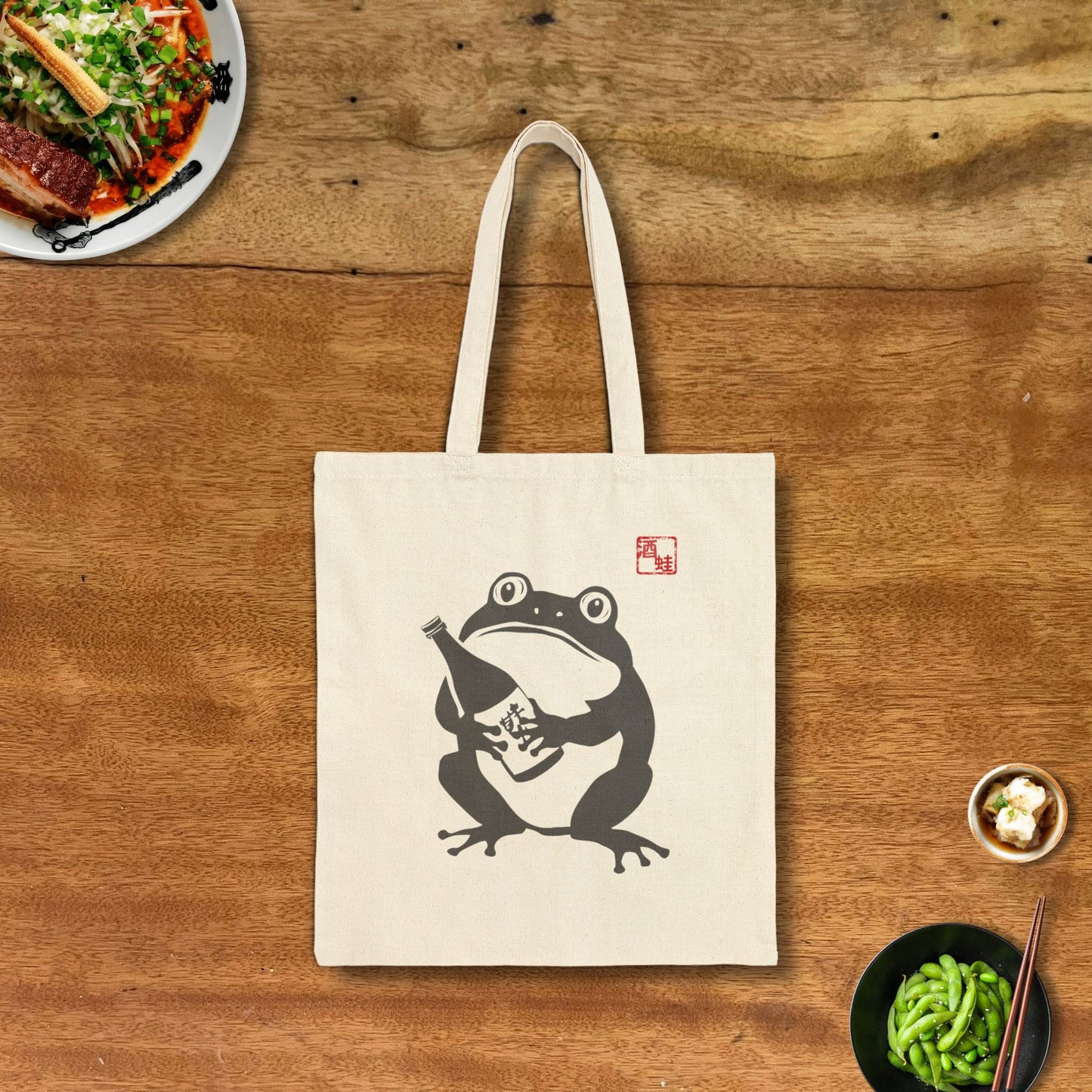 Sake Frog Tote Bag