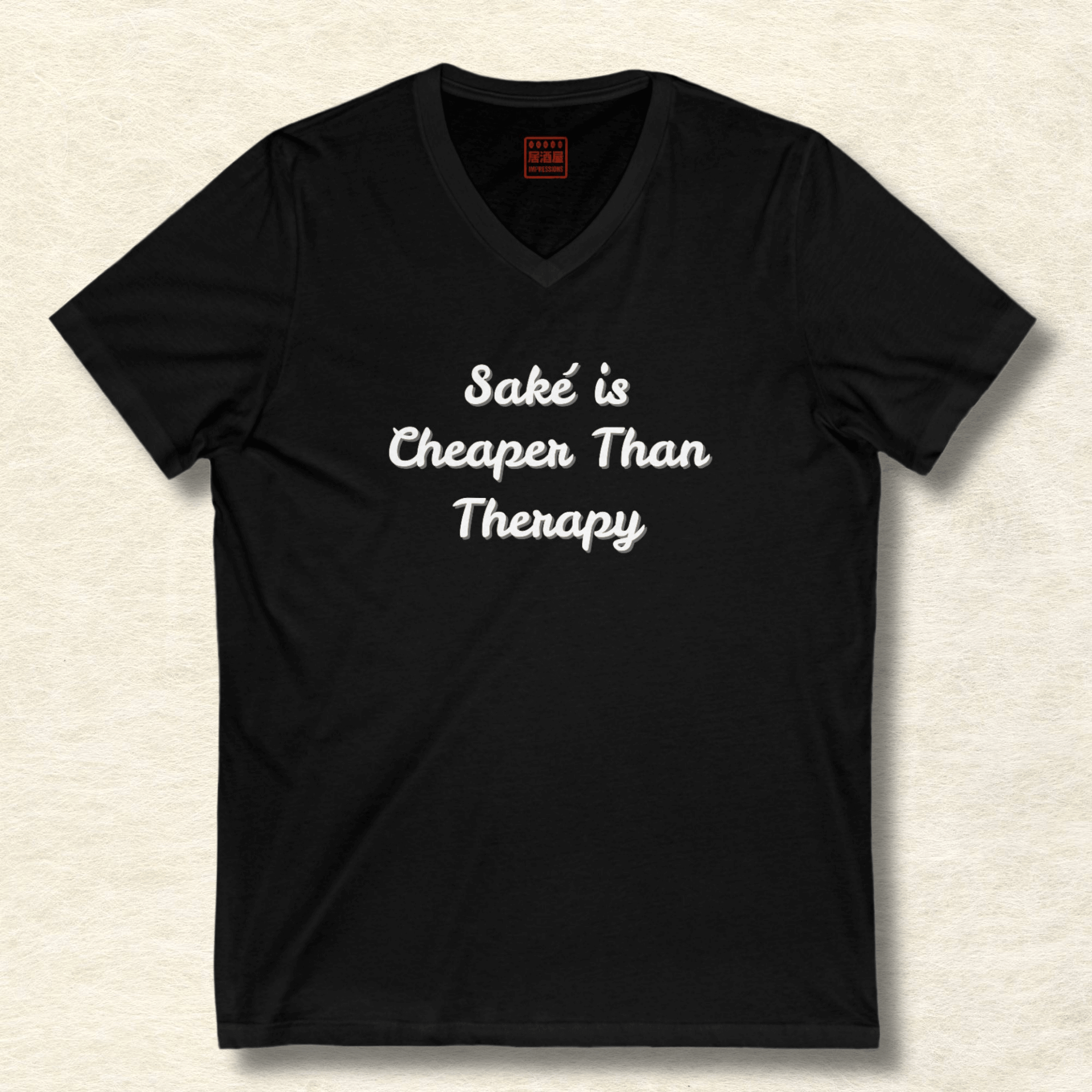 Sake Is Cheaper Than Therapy V-Neck T-Shirt