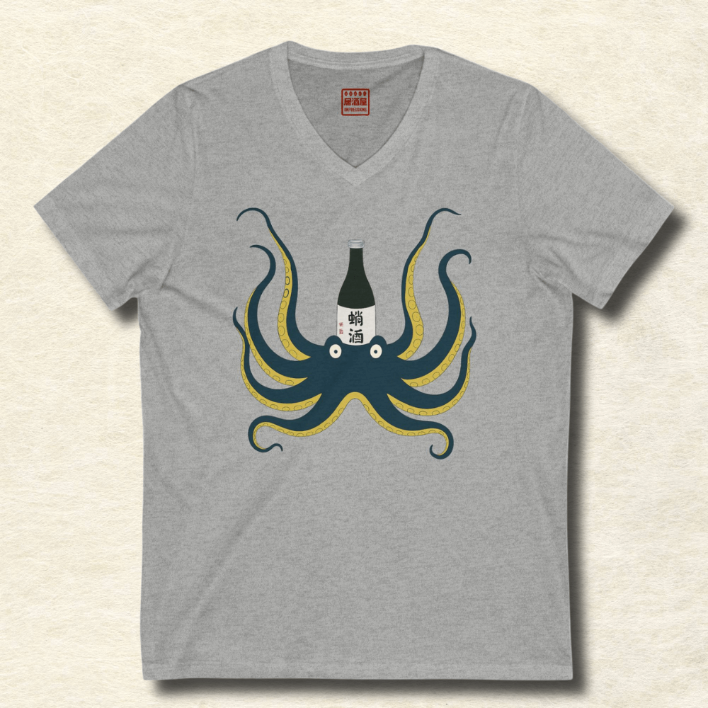 Sake Octopus V-Neck T-Shirt