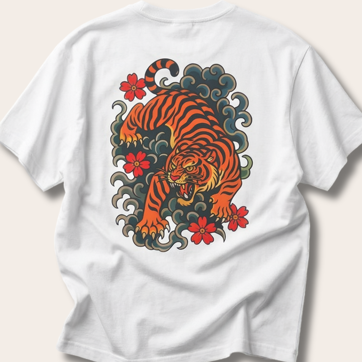 Tiger Boxy Tee: Front + Back Print