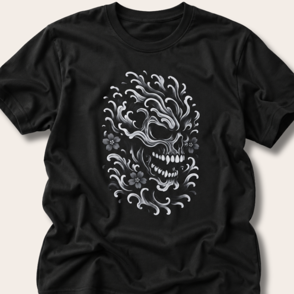 Water Skull Boxy Tee: FRONT + BACK PRINT
