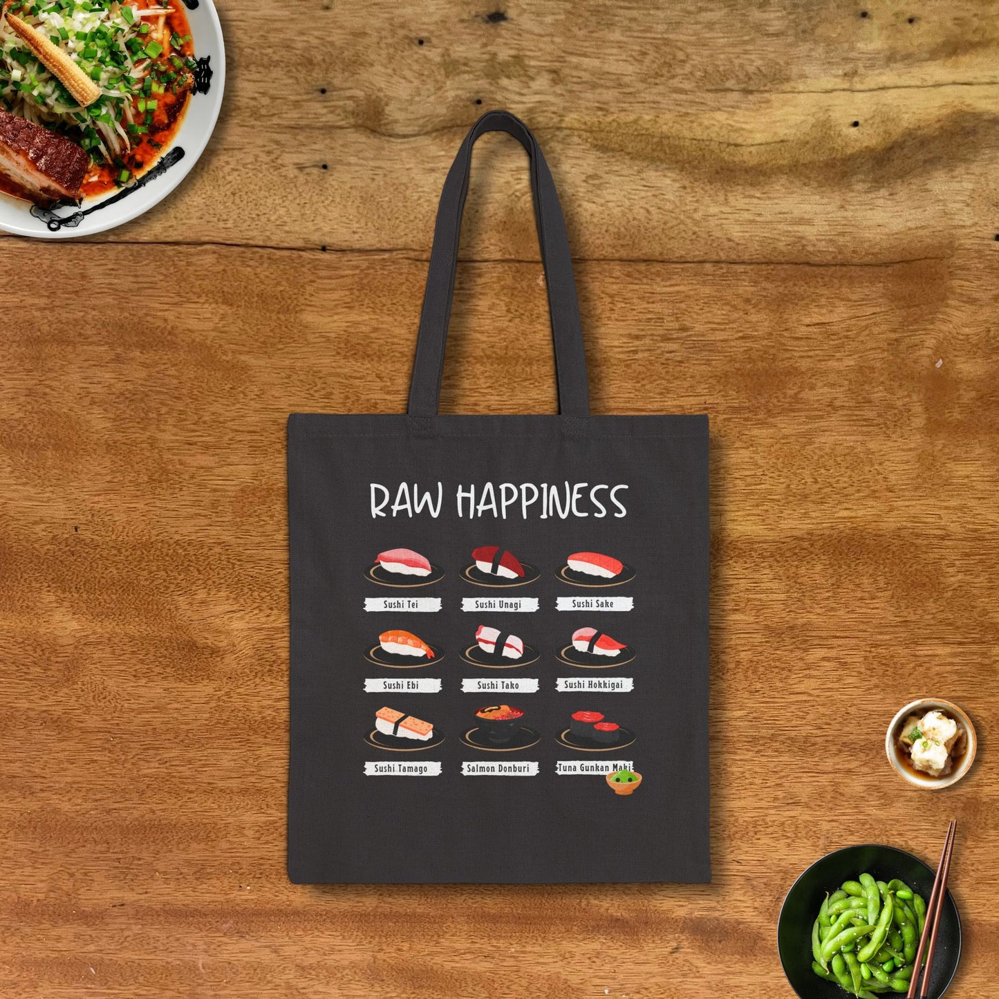 Raw Happiness Sushi Tote Bag