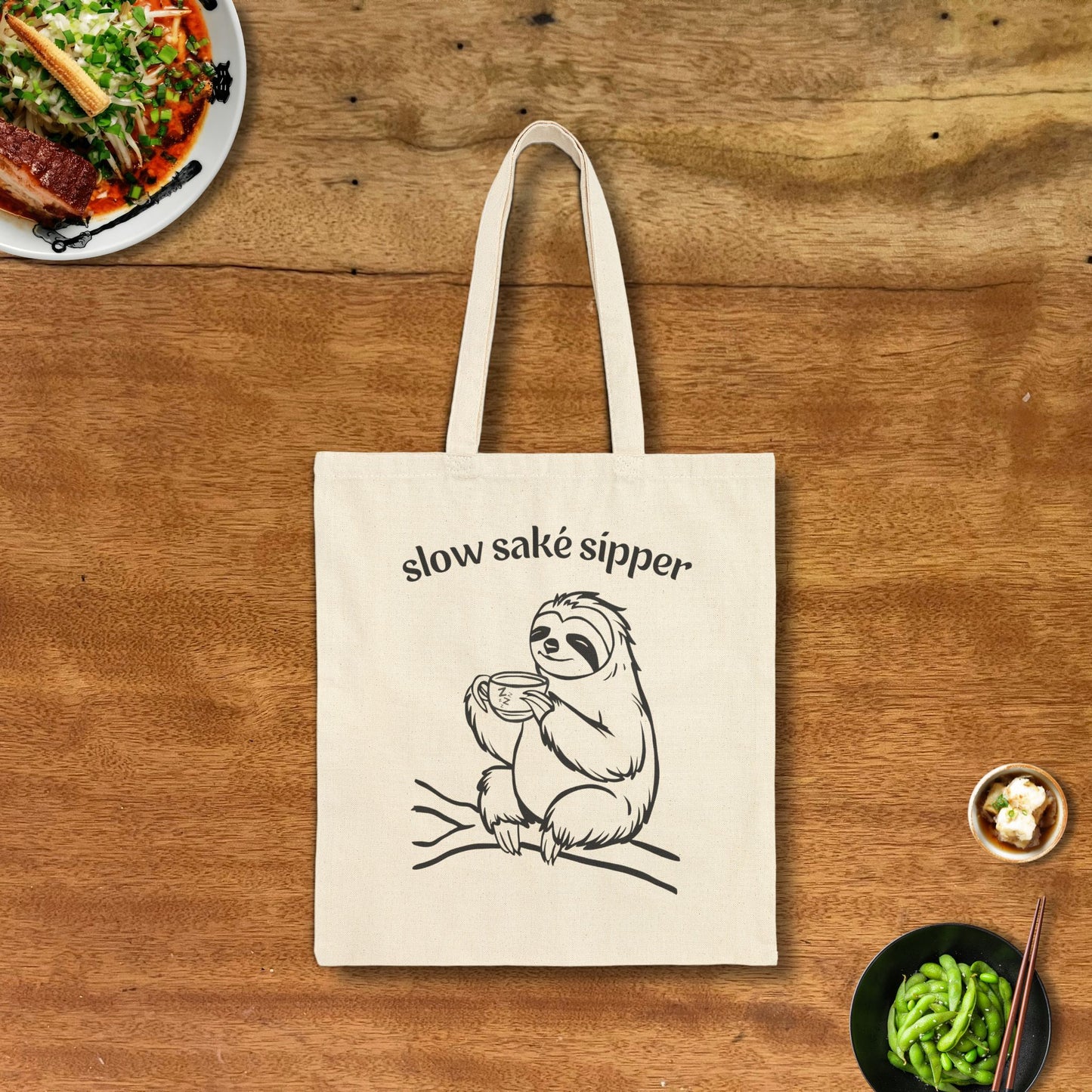 Sake Sloth Tote Bag