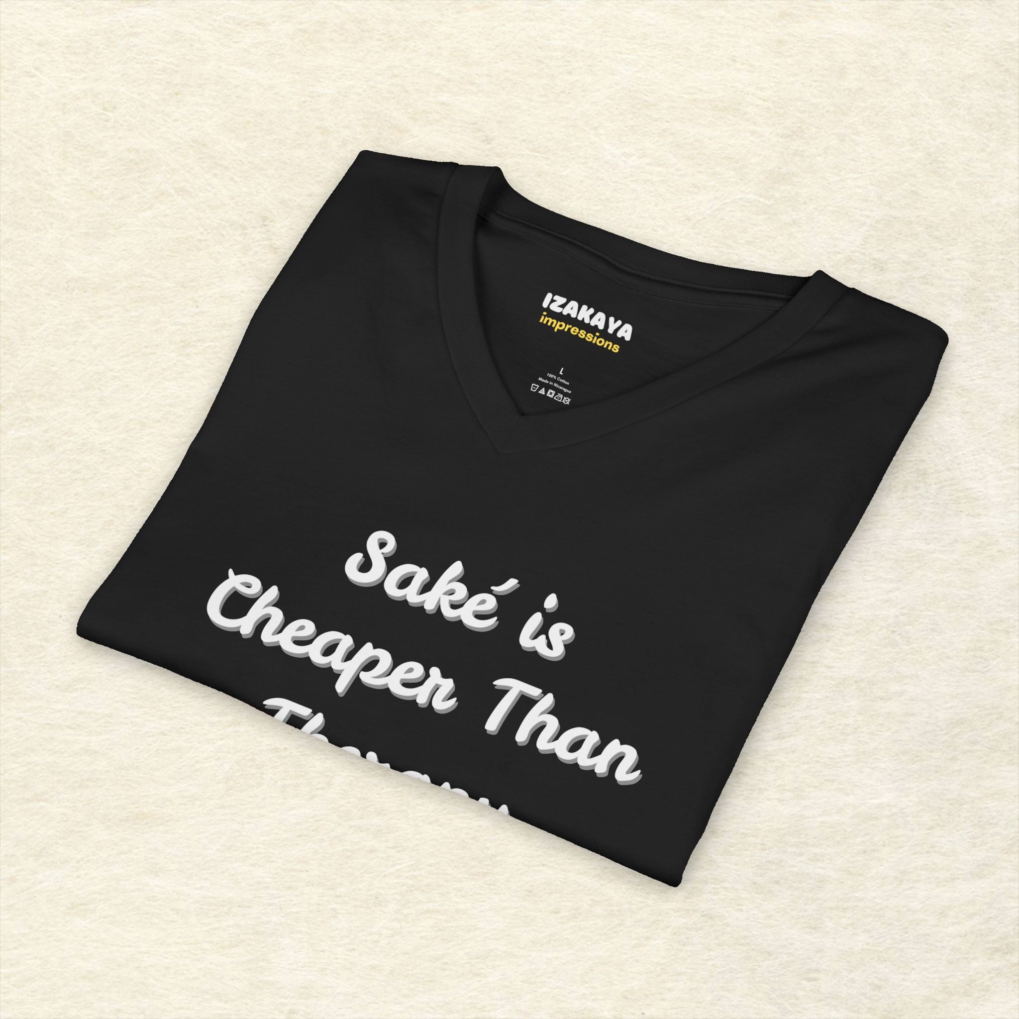 Sake Is Cheaper Than Therapy V-Neck T-Shirt