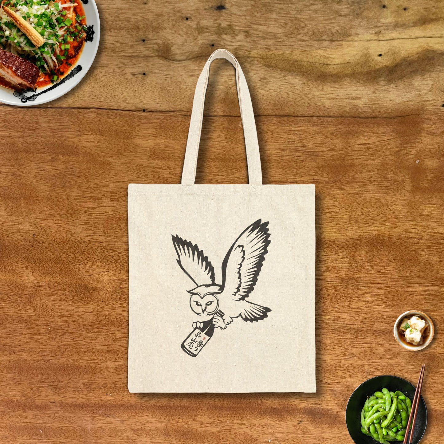 Sake Owl Tote Bag