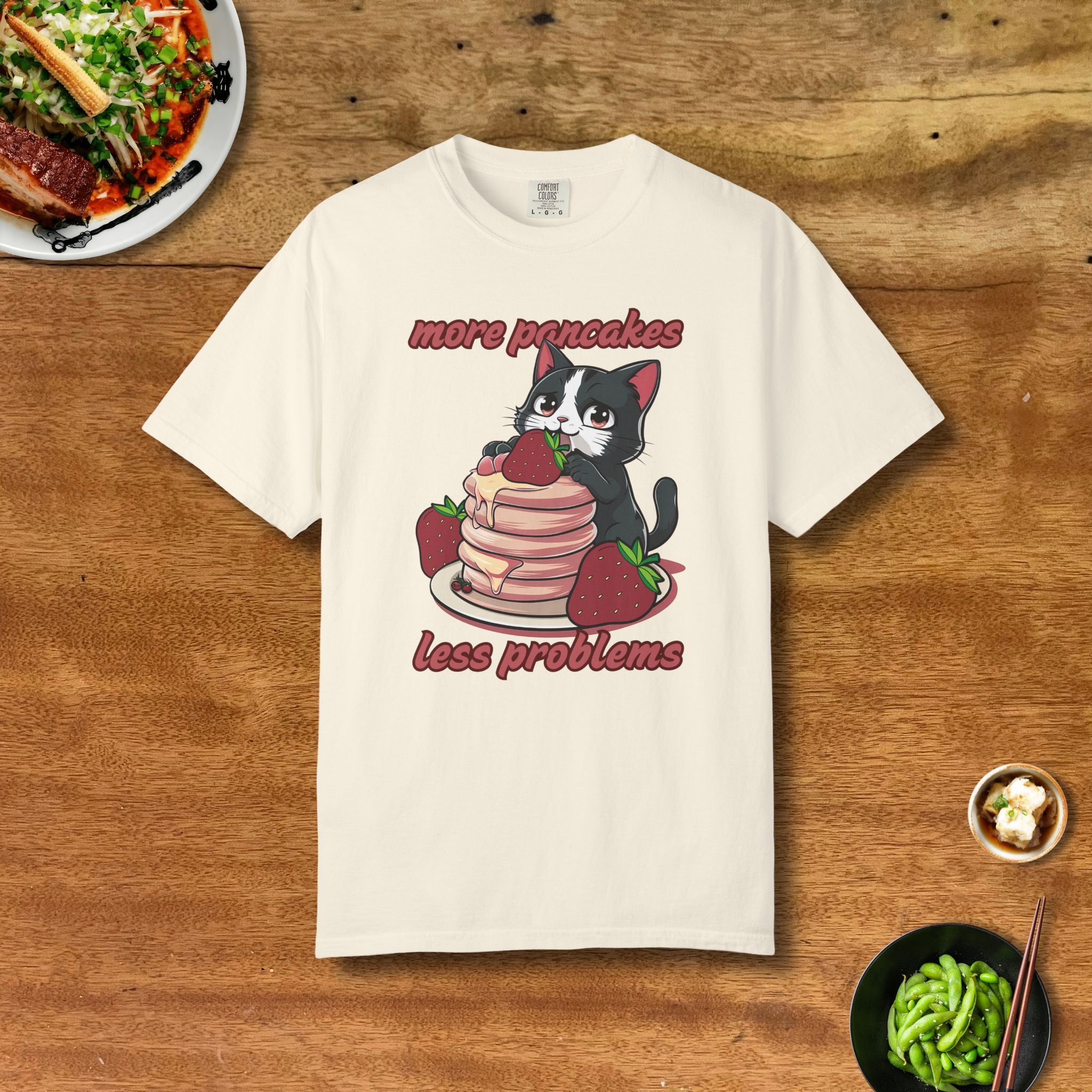 Premium Strawberry Pancakes Cat T-Shirt